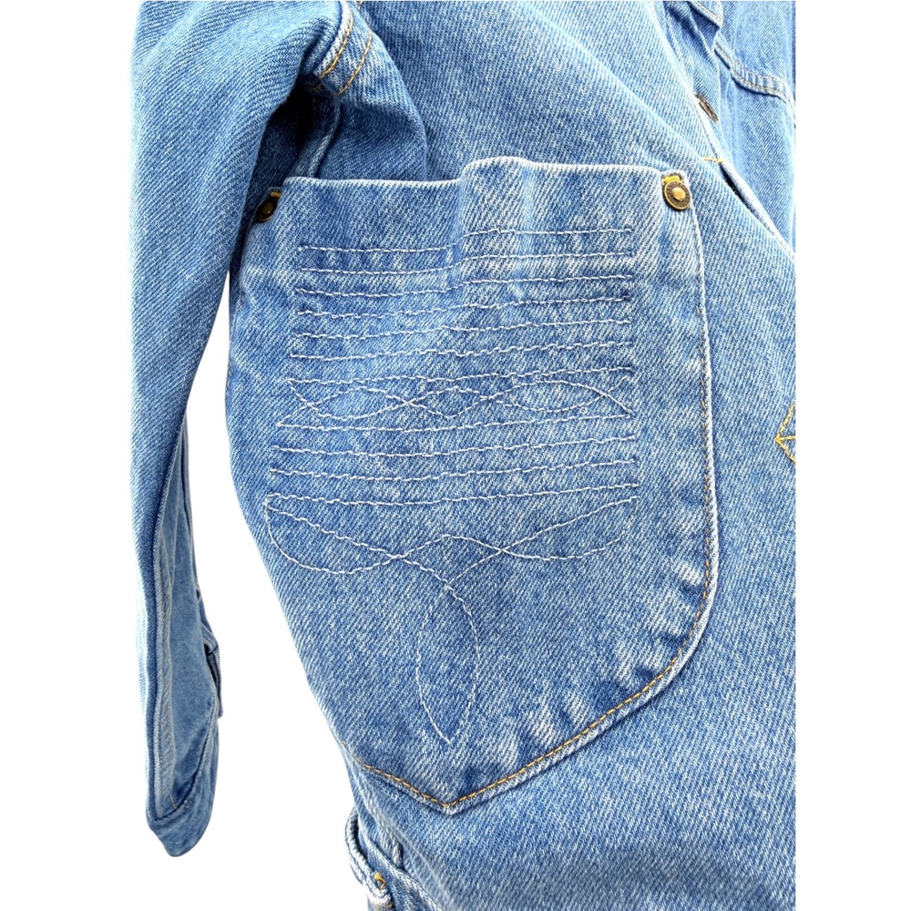 NWT Tecovas Women's Denim Trucker Jacket II Medium Wash Size S Western Boho - Picture 4 of 11